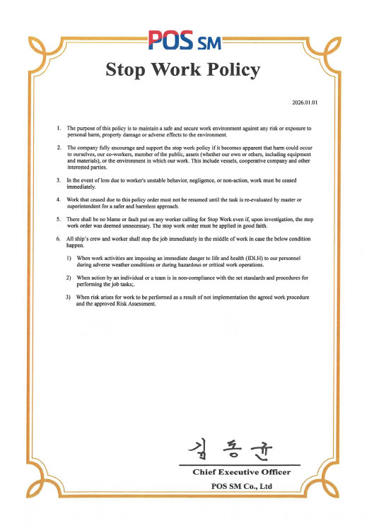 Stop Work Policy Stop Work Policy