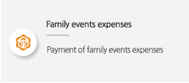 Family events expenses: payment of family events expenses